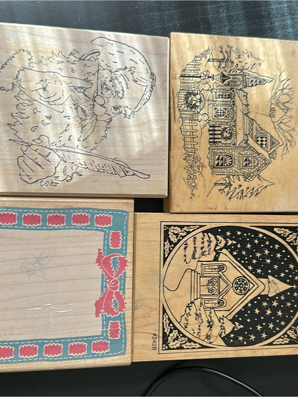 Wooden Holiday Stamp Set - Natural Wood